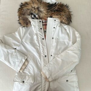 Burberry White Puffer Jacket